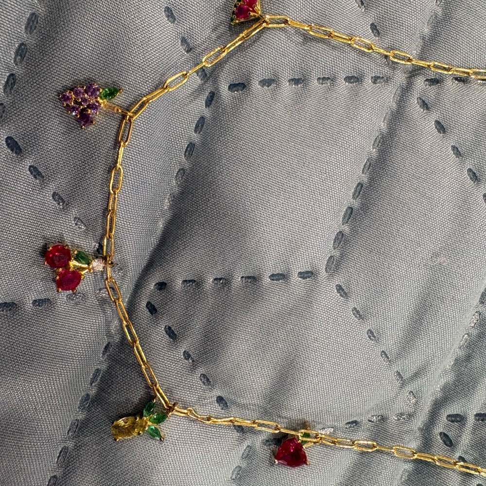 Gold Chain Necklace with Fruit